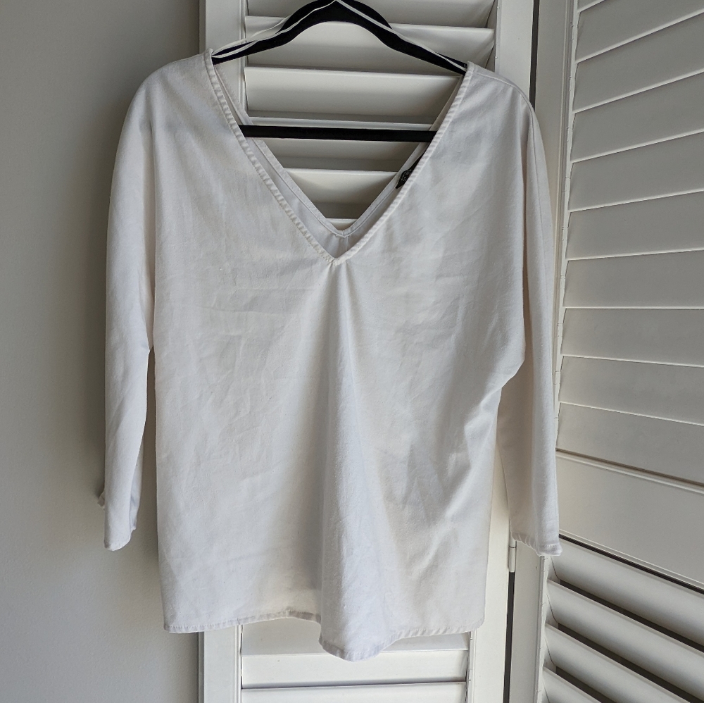 Zara Basic Deep V, 3/4 sleeve Blouse